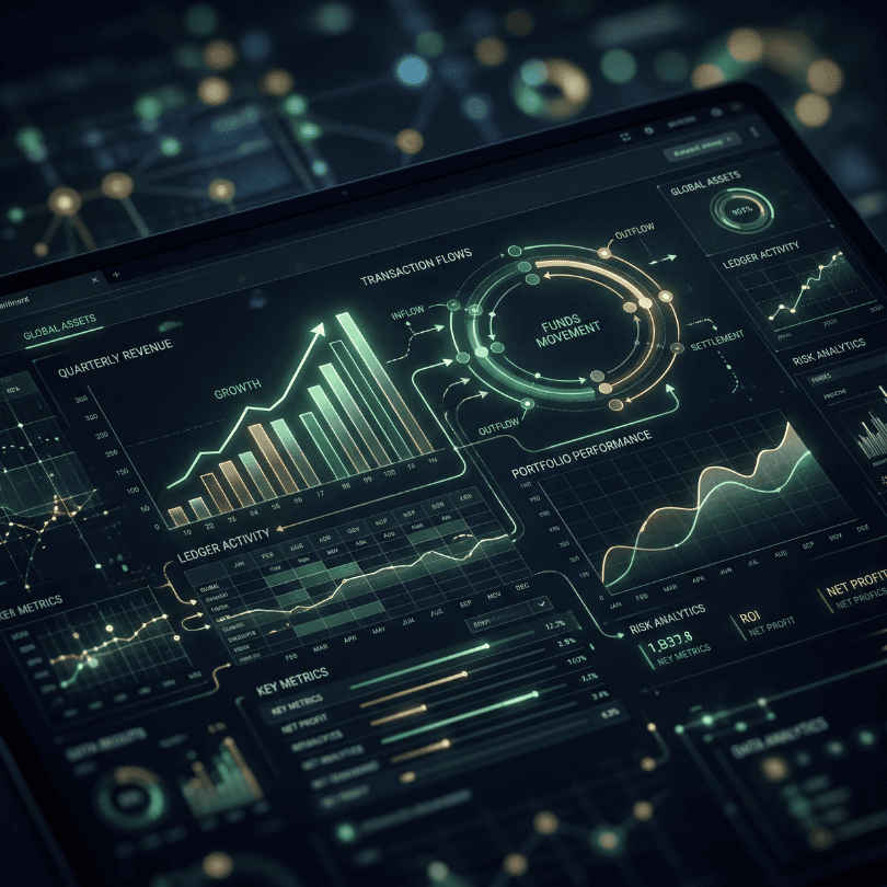Financial services illustration for risk, fraud, and document review workflows.