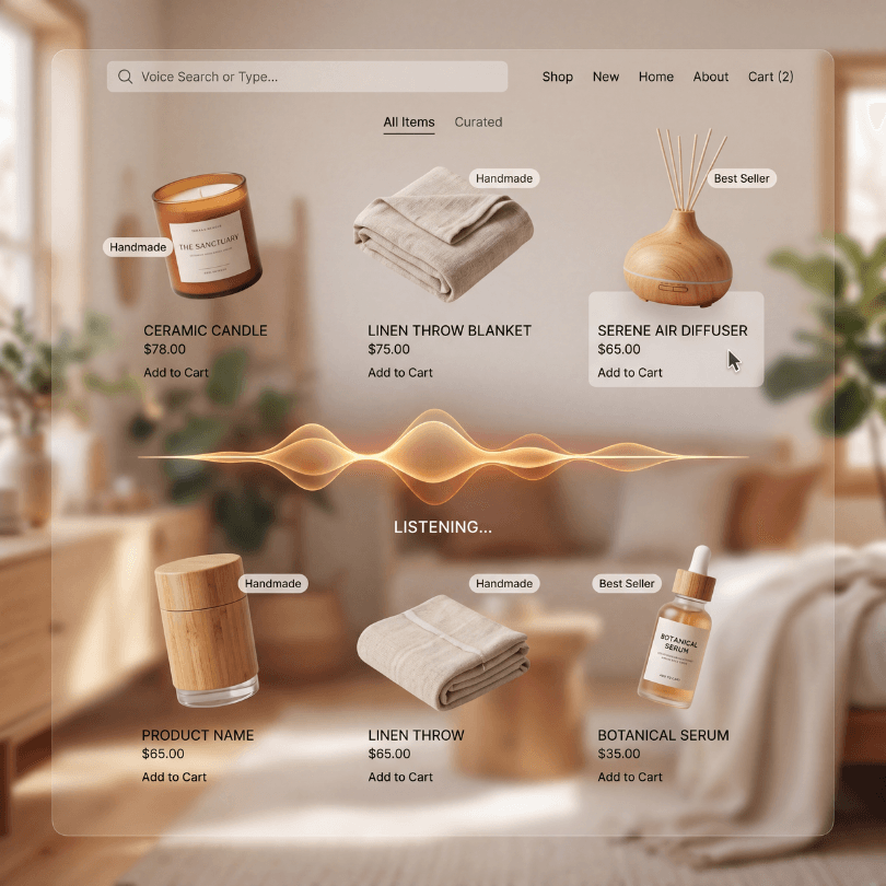 Retail, ecommerce, and speech illustration for catalogue and voice AI datasets.