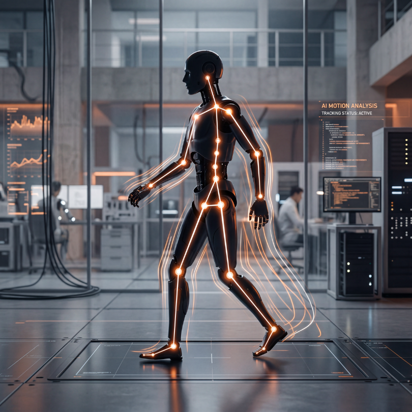 Robotics and embodied AI illustration for keypoint, pose, and action labelling.